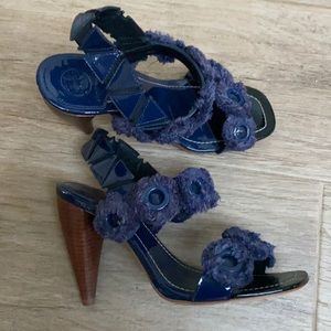 Tory Burch Freya Navy Blue Slides Shoes